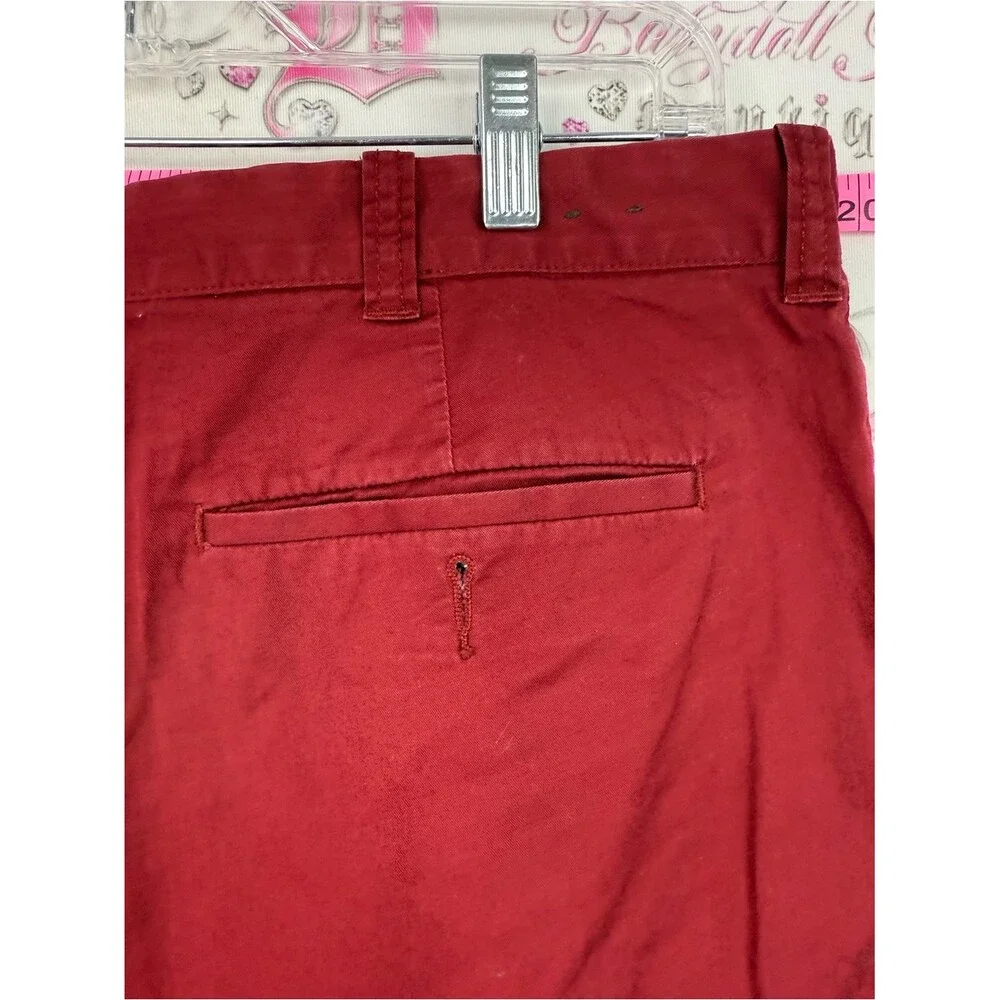 J. Crew stretch Men’s Flat Front Cotton-Blend Shorts in Deep Red